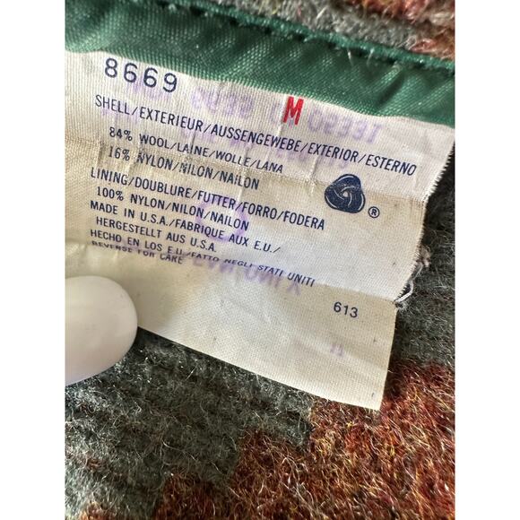 Vintage Woolrich Woman Southwestern Aztec Blanket Style Jacket Zip Hooded Medium - Picture 7 of 16